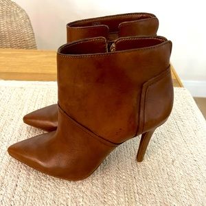 Jessica Simpson Heeled Leather Booties - Bourbon